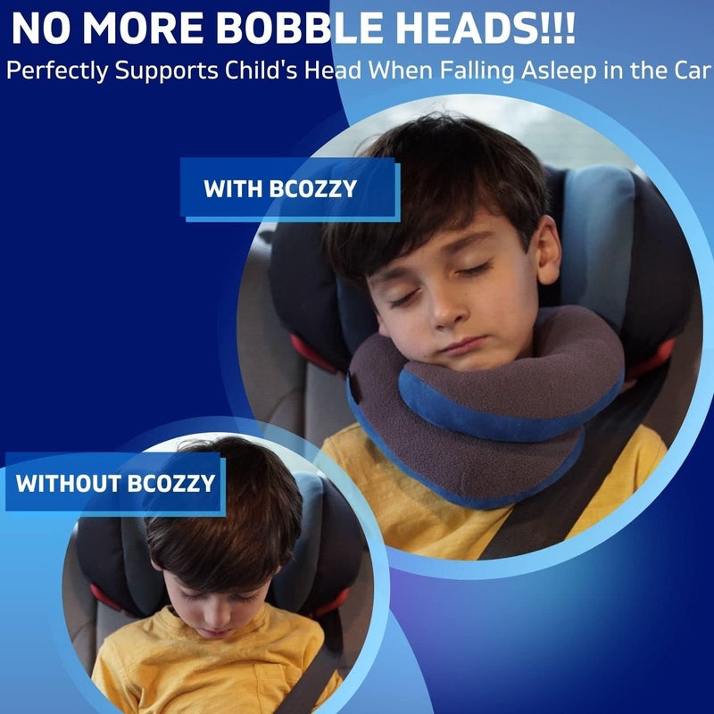 BCOZZY Kids Chin Supporting Travel Pillow for 3-7 Y/O -Stops The Head from Falling Forward– Comfortable Road Trip Essential. Soft, Washable, Small Size, Light Purple, Unicorn Bag and Unicorn Moodizz - Image 4