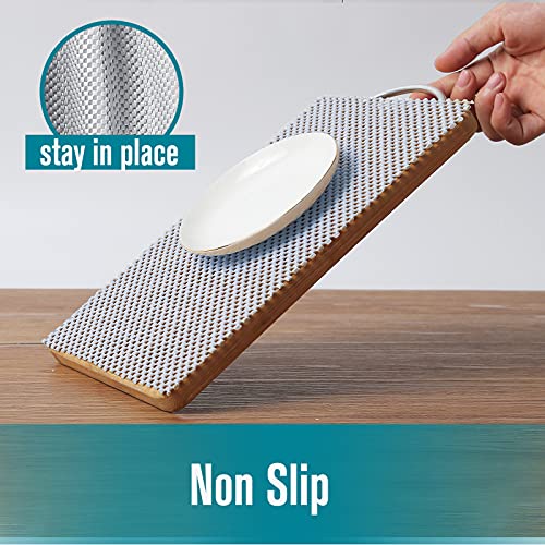 Iwtmm Shelf Drawer Liner Non-Adhesive with Non Slip Durable Strong Clean Size 17.7 Inches X 10 Feet Drawers, Shelves, Cabinets, Storage for Kitchen and Desks, Light Gray - Image 4