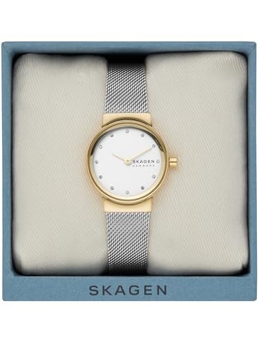 Skagen Women's Freja Lille Silver and Gold Two-Tone Stainless Steel Mesh Band Watch (Model: SKW2666) - Image 5