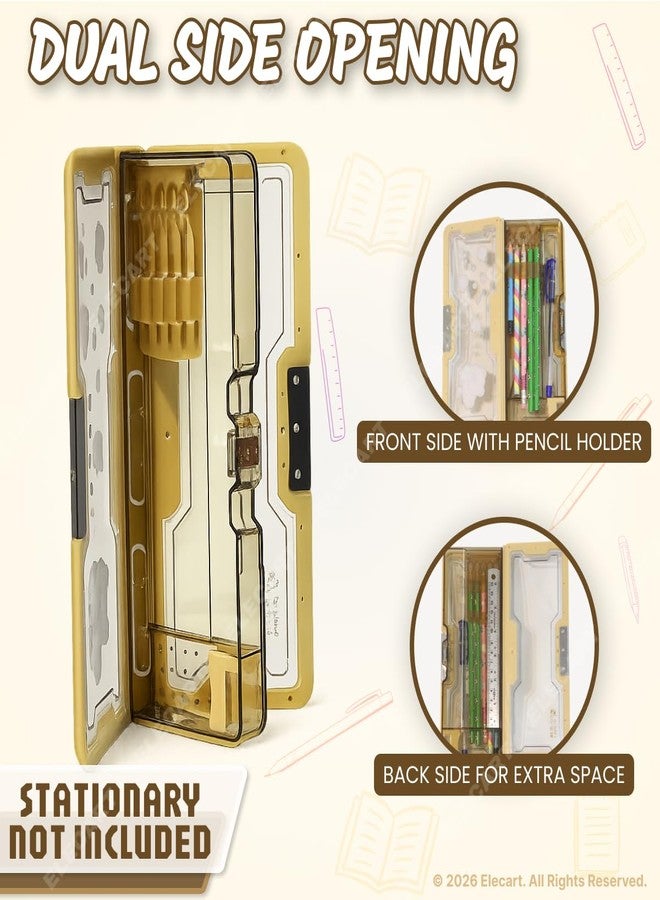 Elecart Transparent Pencil Box for Kids – Capybara Theme Magnetic Pencil Case | Double Sided Large Capacity Stationery Organizer | School Pen & Pencil Storage Box | Birthday Return Gift - Image 4