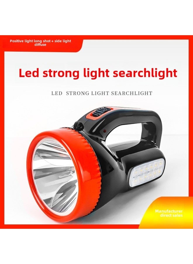 LED Strong Light Portable Searchlight Outdoor Long-range Rechargeable Super Bright Adventure Light Patrol Fishing High-power Flashlight-Color:198 10.5cm Strong Light 6-8 Hours - Image 2