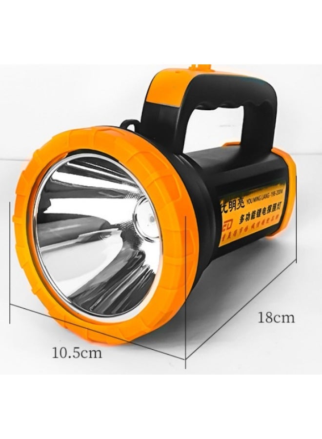 LED Strong Light Portable Searchlight Outdoor Long-range Rechargeable Super Bright Adventure Light Patrol Fishing High-power Flashlight-Color:198 10.5cm Strong Light 6-8 Hours - Image 1