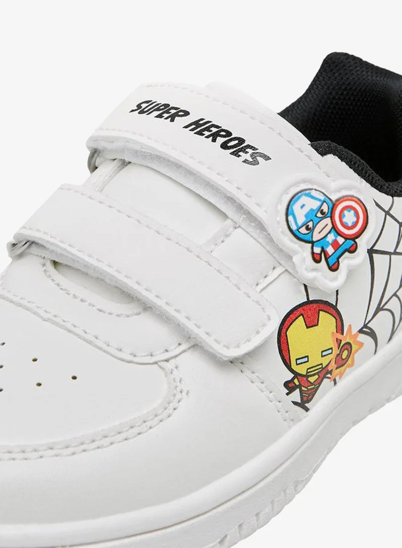 Marvel WHITE Boys Hook & Loop Ankle School Sneakers for Men | Best Price UAE
