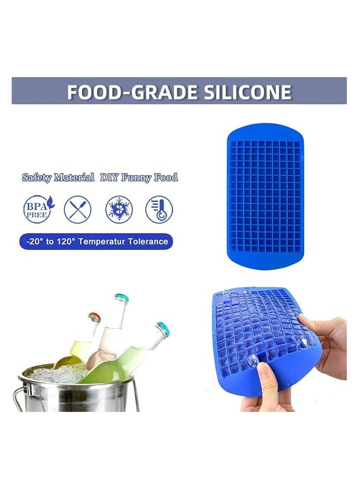 erorex 160 Ice Cubes Frozen Cube Bar Pudding Silicone Tray Mold Tool Blue  - Image 3