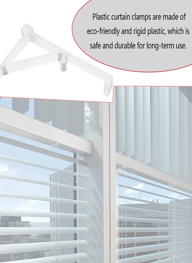أوتوتك مجموعة مشابك تثبيت شفافة من OTOTEC، 4 قطع، للستائر الرأسية بعرض 39 مم، دعامة تثبيت مخفية، حامل ستائر بلاستيكي، دعامة تثبيت مخفية، ملحقات الستائر - Image 3