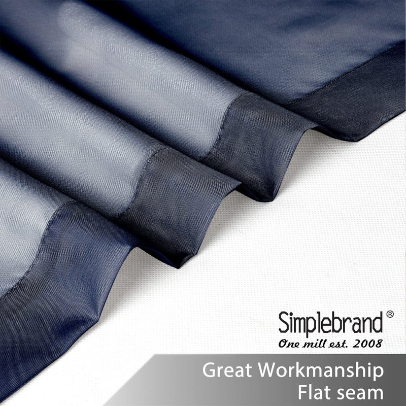 Simplebrand Blue Sheer Curtains 84 Inches Long, Light Filtering Rod Pocket Solid Color Sheer Window Curtain Panels, Elegant Curtains & Drapes for Bedroom 2 Panels (Navy Blue, 42" W x 84" L) - Image 3