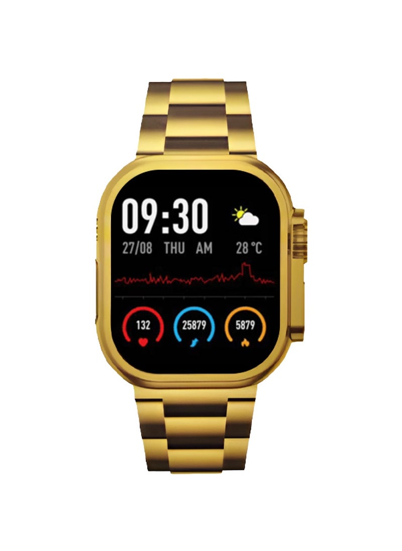 Oliv Life Ultra 8 Gold Stainless Steel Smartwatch 