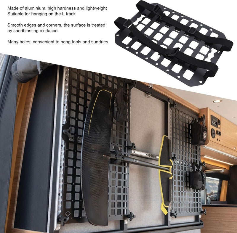 aqxreight L Track Storage Panel, Aluminum Molle Panel for Vehicle with Multiple Holes, Compatible with Cars SUVs Trucks RVs, 356x254x2mm - Image 3