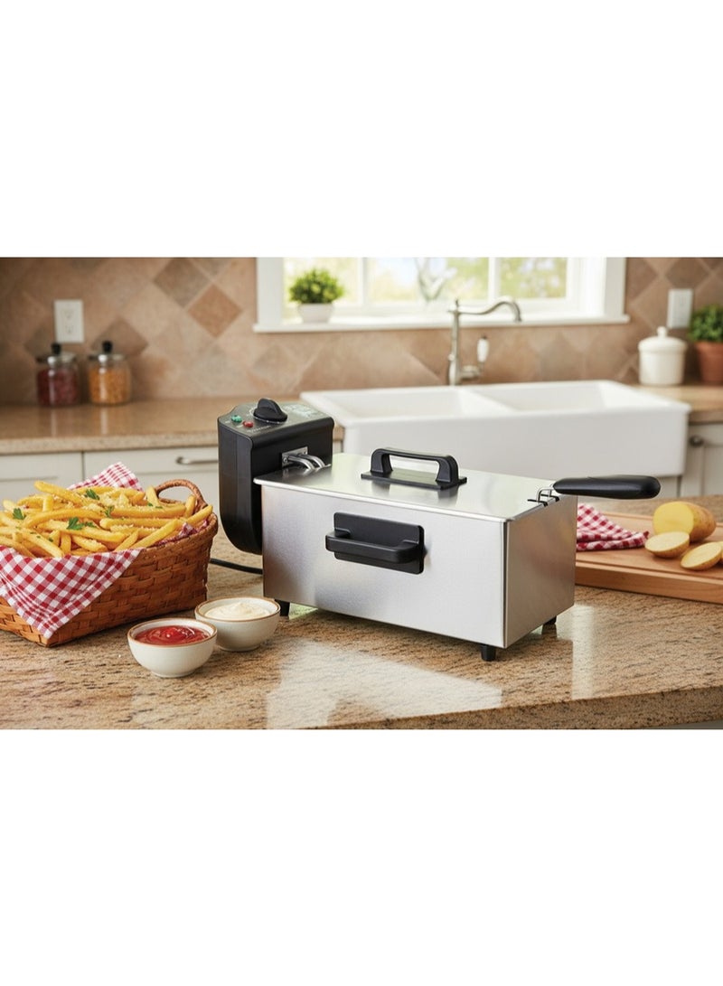 Typhoon Deep fryer without window - 3 liters - 2000 watts - Silver - TY-04-001 - Image 2