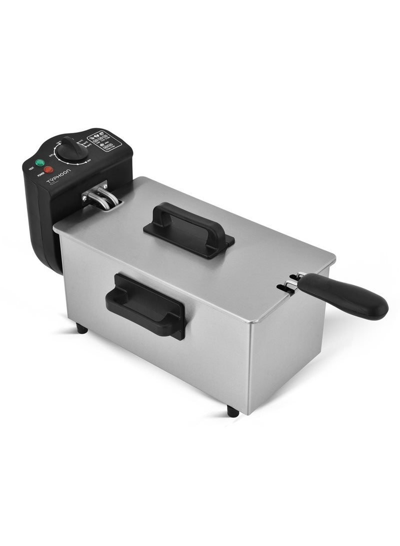 Typhoon Deep fryer without window - 3 liters - 2000 watts - Silver - TY-04-001 - Image 1