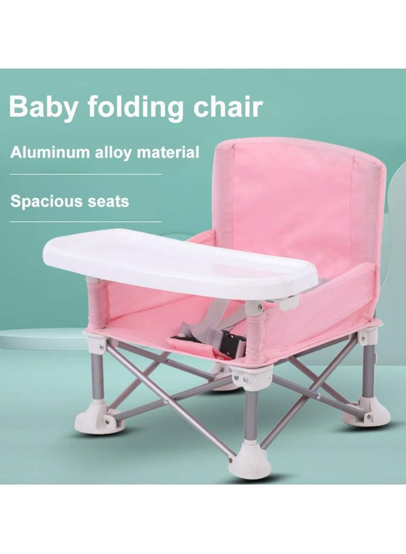 Children Dining Chair ting highchair Booster Seat Adjustable Strap Detachable Travel Beach With Tray Aluminum Portable Foldable Baby Camping Lawn - Image 2