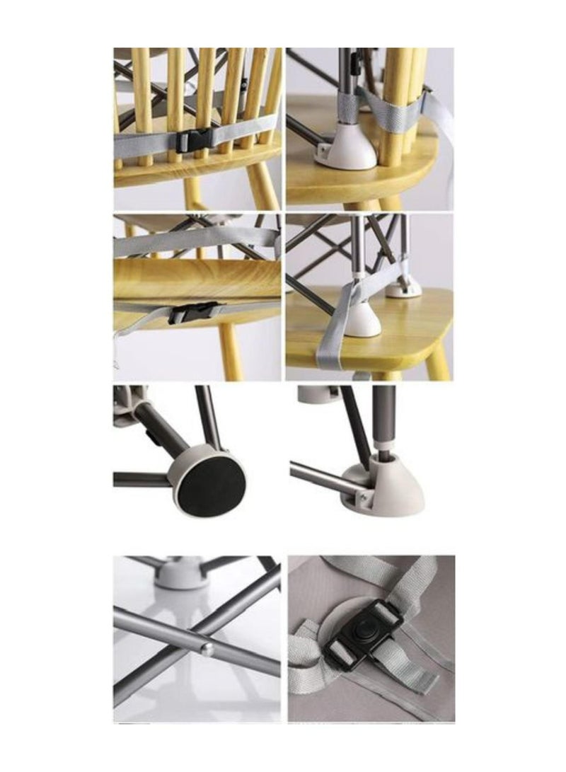 Children Dining Chair ting highchair Booster Seat Adjustable Strap Detachable Travel Beach With Tray Aluminum Portable Foldable Baby Camping Lawn - Image 5