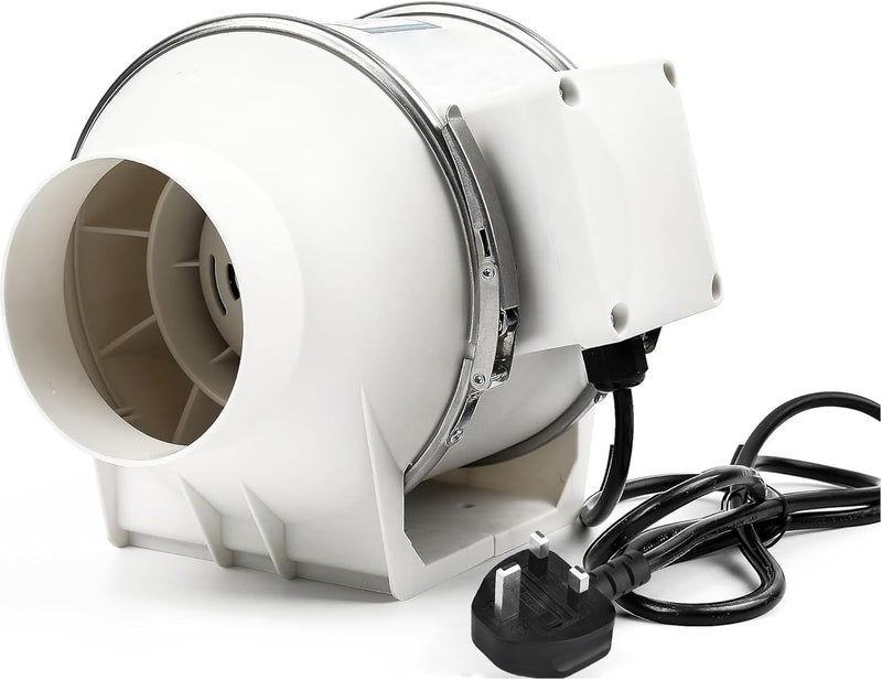Newentor 4 Inch Duct Fan, Inline Ventilation Exhaust Fan, 182 CFM Duct Intake High Efficiency Air Fan for Vent Bathroom, Kitchen, Grow Tent, Hydroponics, 3D Printer - Image 1