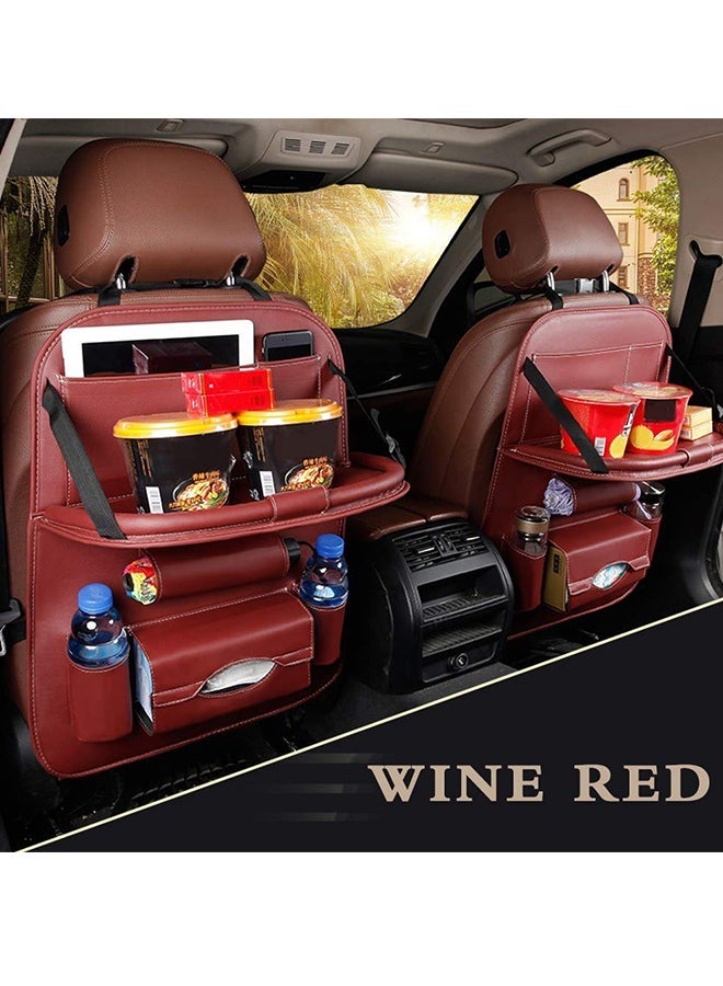 Car Seat Rear Storage Bag With Foldable Table Tray - Image 2