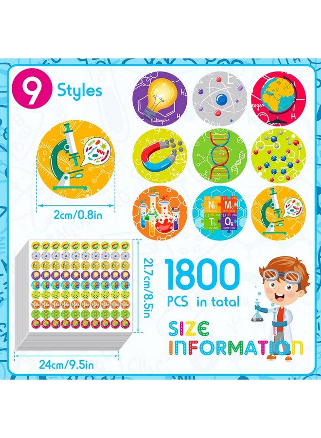 Jecery 1800 Pcs Science Stickers For Kids Science Teacher Reward Stickers Science Party Favor Stickers Bulk Chocolate Stickers - Image 3