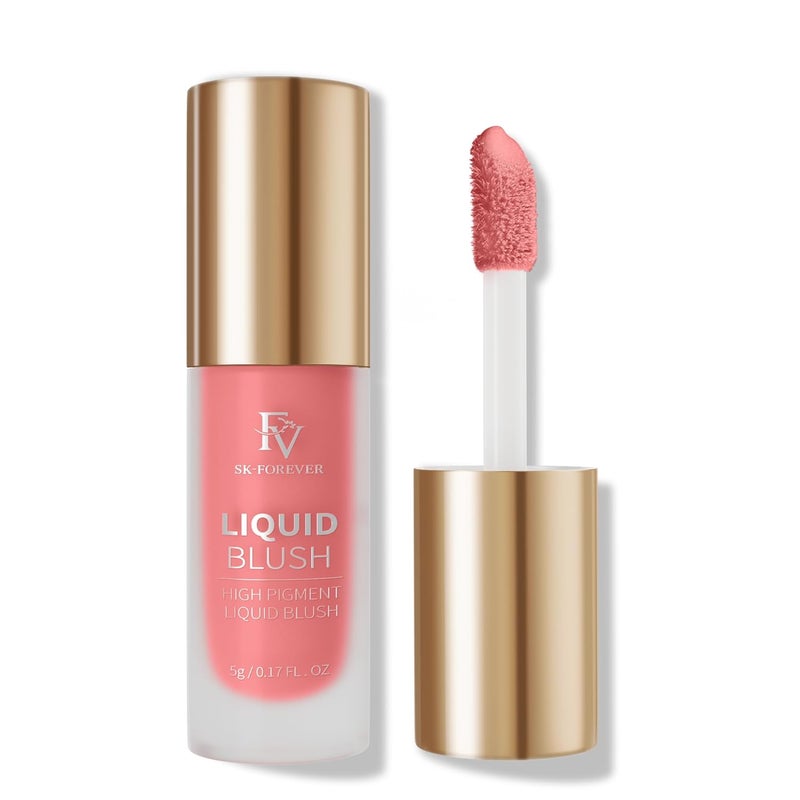 FV Liquid Blush Long Lasting Buildable Cream Cheek Tint with HighPigment Color Weightless Blendable Formula for Natural Dewy Finish cheer