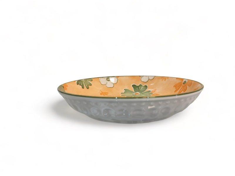 Lemon Tree Snack Serving Plate 20 cm Round Ceramic Deep Salad, Pasta Plate | Dinner Plates for Kitchen Microwave, Dishwasher & Oven Safe (Orange) - Image 5