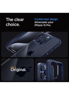 Spigen Ultra Hybrid for iPhone 15 PRO Case Cover - Navy Blue  - Image 3