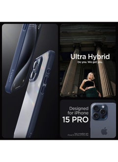 Spigen Ultra Hybrid for iPhone 15 PRO Case Cover - Navy Blue  - Image 2