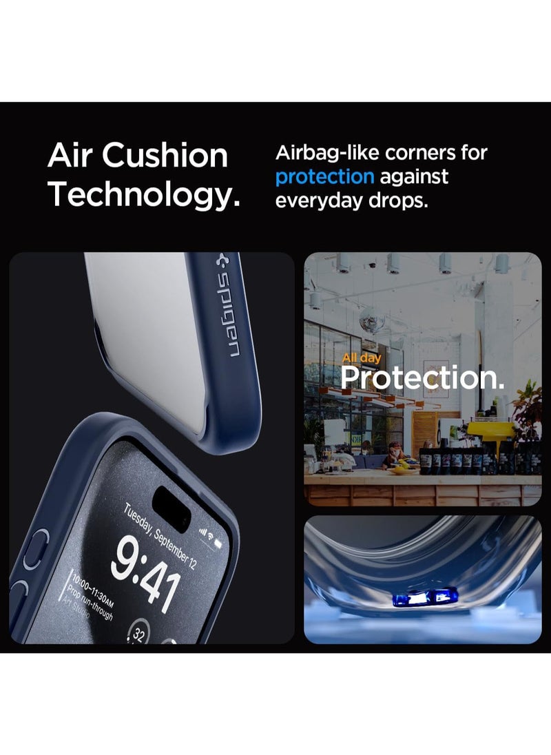 Spigen - Ultra Hybrid for iPhone 15 PRO Case Cover - Navy Blue - Image 1