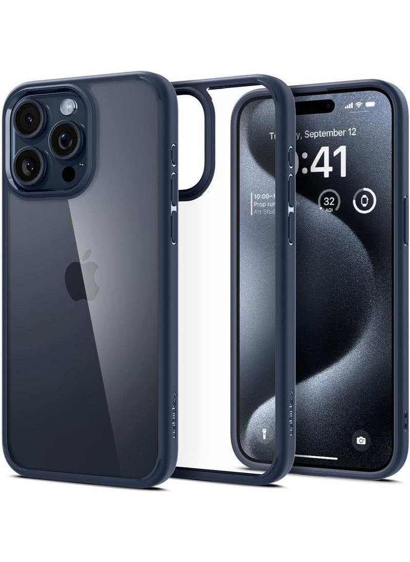 Spigen - Ultra Hybrid for iPhone 15 PRO Case Cover - Navy Blue - Image 1