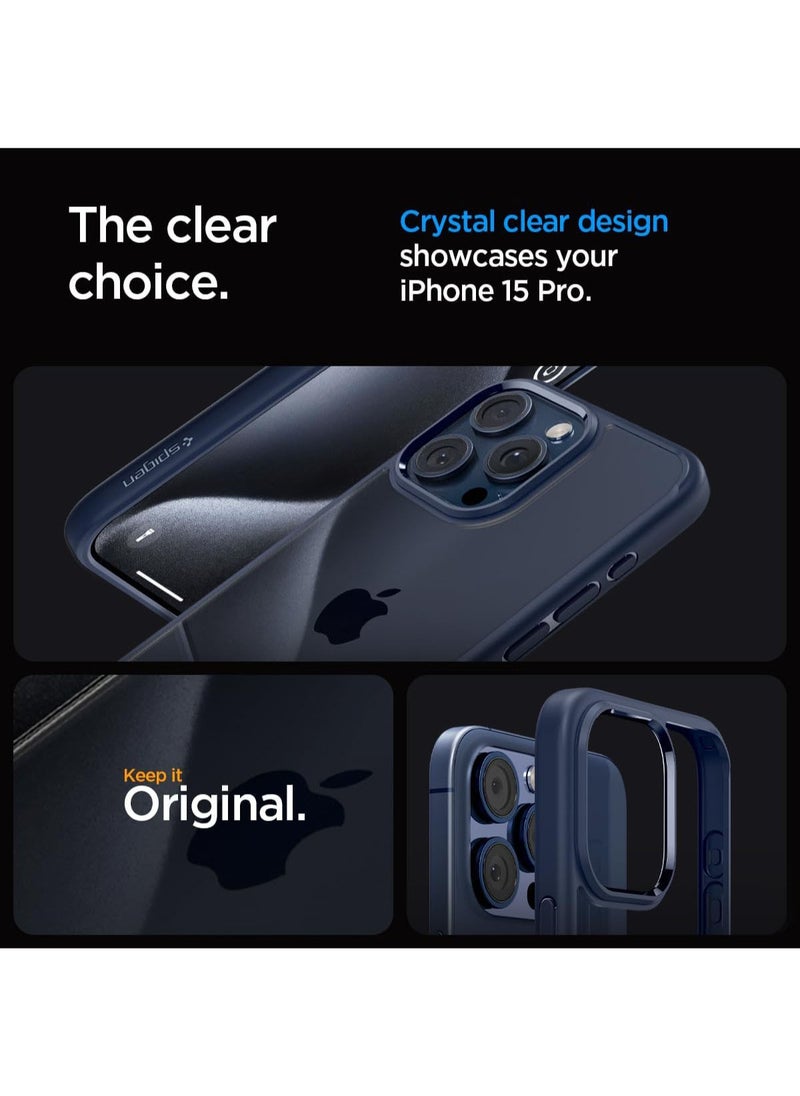 Spigen - Ultra Hybrid for iPhone 15 PRO Case Cover - Navy Blue - Image 1
