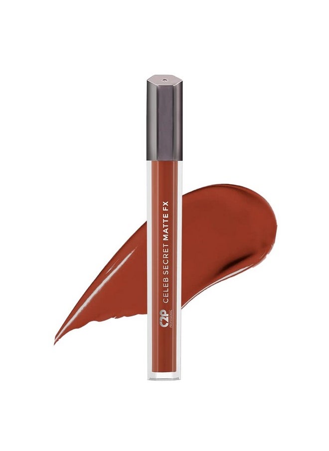 C2P PROFESSIONAL MAKEUP C2P Pro Liquid Lipstick Waterproof Matte Orange Lipsticks For Women | Long Lasting Smudge Proof | Infused With Argan Oil, Celeb Secret (Liquid Lipstick Huma, 2 Ml)  - Image 1