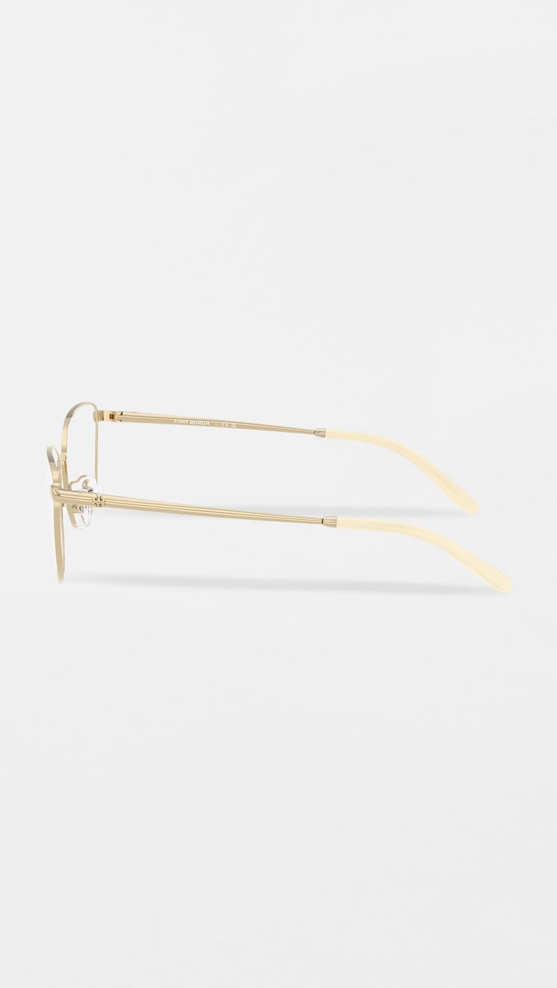 Tory Burch Gold Rectangular Eyeglasses - Image 3