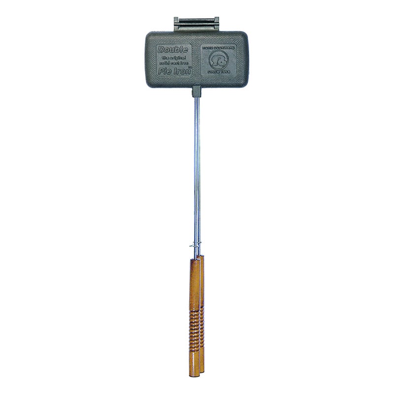 Rome Industries 1605 Double Pie Iron with Steel and Wood Handles Gray
