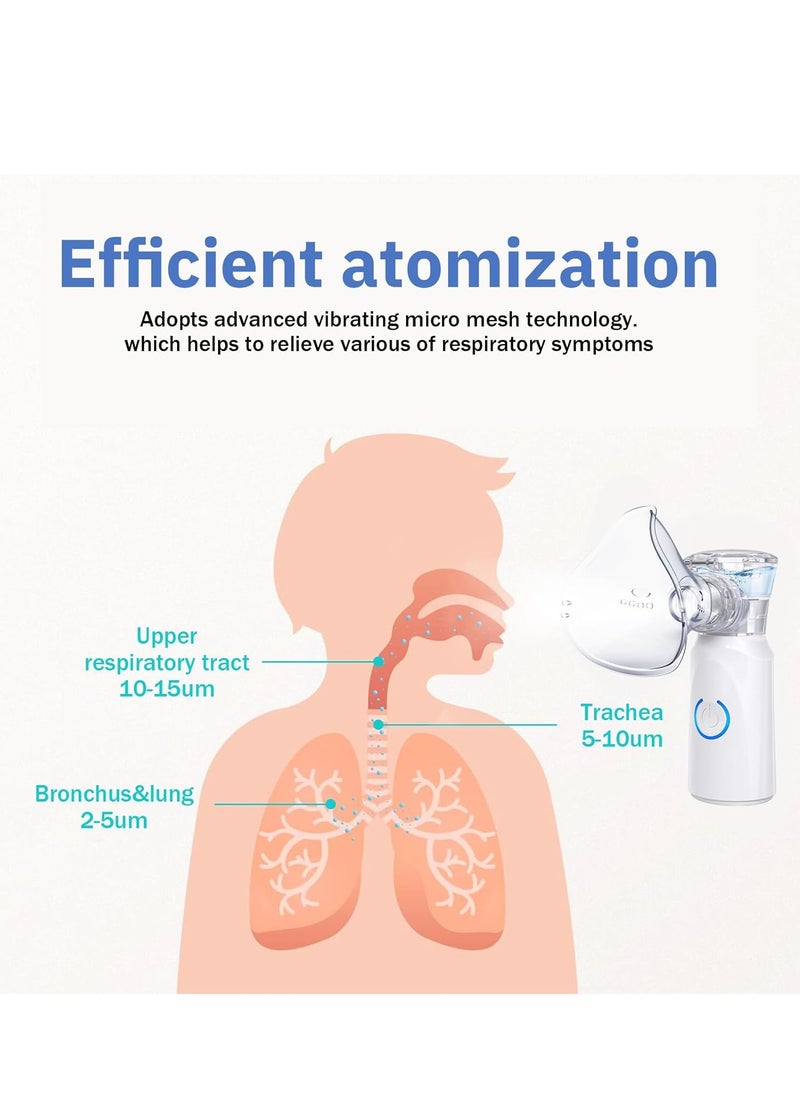 Generic - Portable Nebulizer for Adults and Kids, Portable Mesh Nebulizer with 2 Masks and Mouthpiece, AA Battery Operated Nebulizer for Home Travel Use, Hailey Sensor - Image 1
