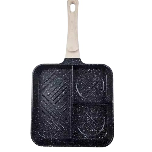 VDNSI 3-In-1 Non-Stick Ceramic Frying Pan - 10 Inch, Medium Size, Induction Compatible, Non-Stick Coating,Black - Image 1