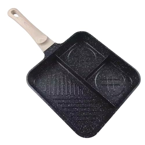 VDNSI 3-In-1 Non-Stick Ceramic Frying Pan - 10 Inch, Medium Size, Induction Compatible, Non-Stick Coating,Black - Image 4