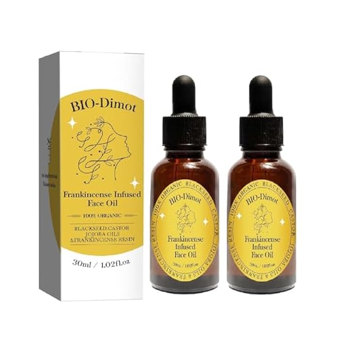 MULPG 60 ML Frankincense Essential Oil,Organic Castor & Jojoba Oils for Face Anti-Aging Facial Moisturizer Serum,Natural Skincare Hydrates Skin Moisturizing (2 PCS) - Image 1