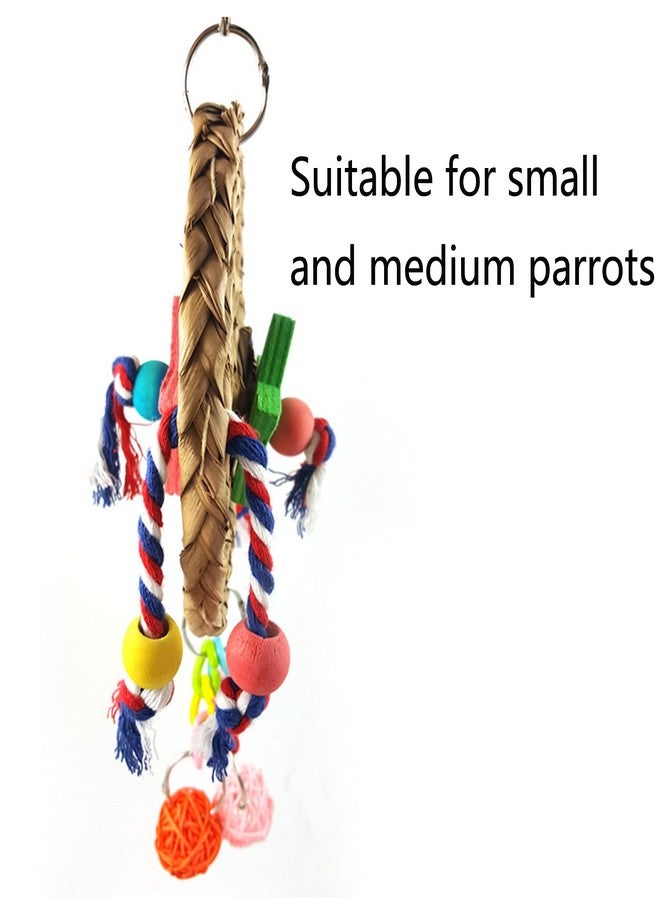 Litewoo Bird Straw Chewing Toys Parrot Climbing Exercise Toy Natural Weaving Swing Cage Accessories (Size-5.9Inch/15Cm) - Image 4