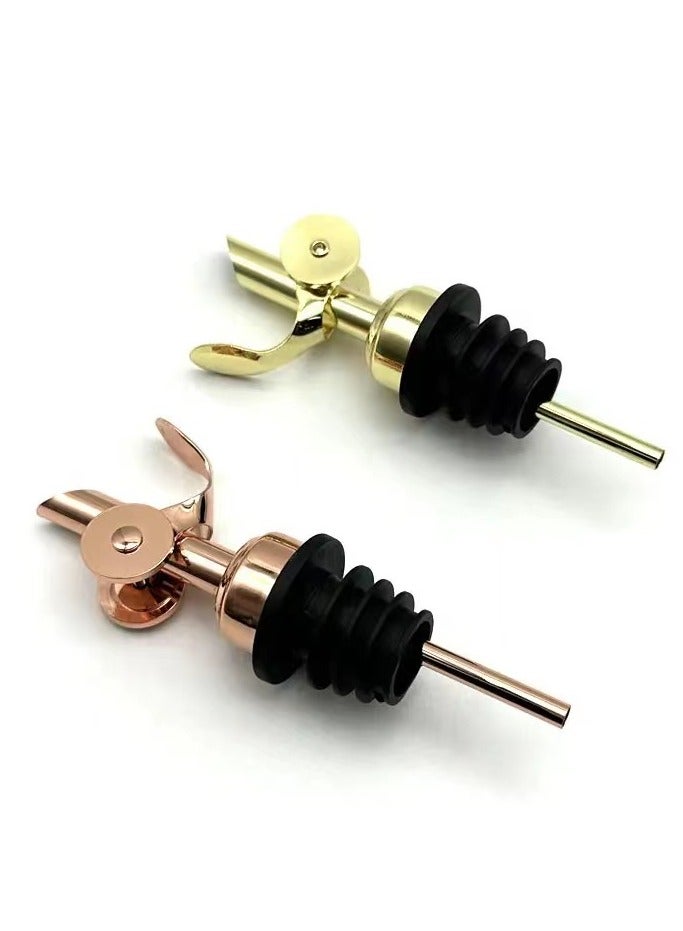 2 Stainless Steel Automatic Cap Pourer Wine Spout Wine Stopper 