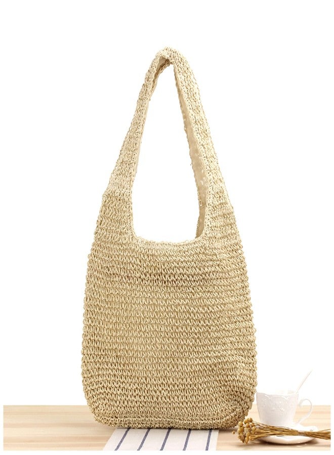 Naimo Women Straw Beach Shoulder Bag Woven Tote Handbag Large Handmade Weaving Summer Casual Hobo Bag - Image 4