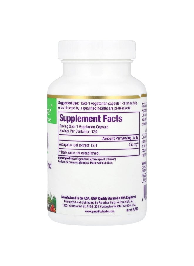 Paradise Herbs Paradise Herbs, Astragalus, 250 mg, 120 Vegetarian Capsules  - Image 2