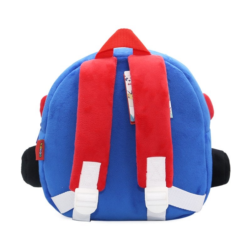 Plush Kids Backpack, Medium Police Car Vehicle Design, Soft Lightweight School Bag for Toddlers and Preschool Kids - Image 2