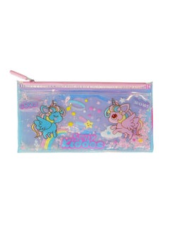 SMILY KIDDOS Smily Kiddos Unicorn Pencil Pouch with Drift Glitter Pink Holographic Pencil Pouch/Case for Kids Best for Return Gift Pencil Case Oil Glitter Pencil Pouch with Large Capacity  - Image 1