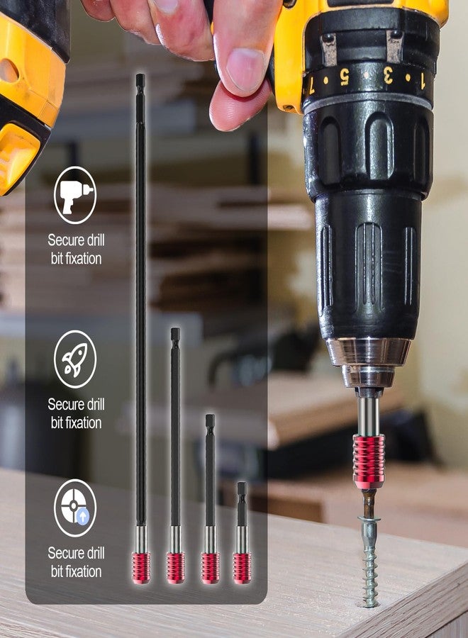 Buhobha 4PCS Drill Bit Extension Set, 1/4" Hex Shank Magnetic Bit Holder in 2", 4", 6", 12" Lengths, Cr-V Steel for Impact Driver, Screwdriver Bits, Nuts & Sockets - Image 3