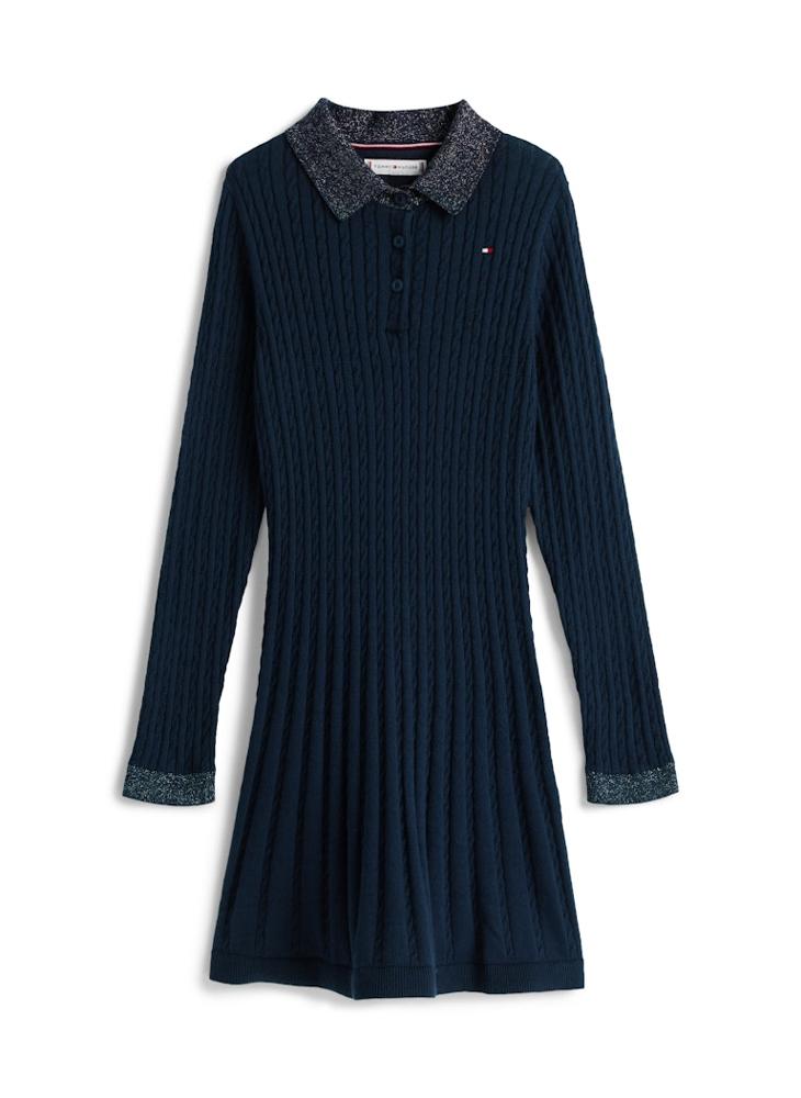 TOMMY HILFIGER Kids Mini Cable Sweater Dress - Image 5