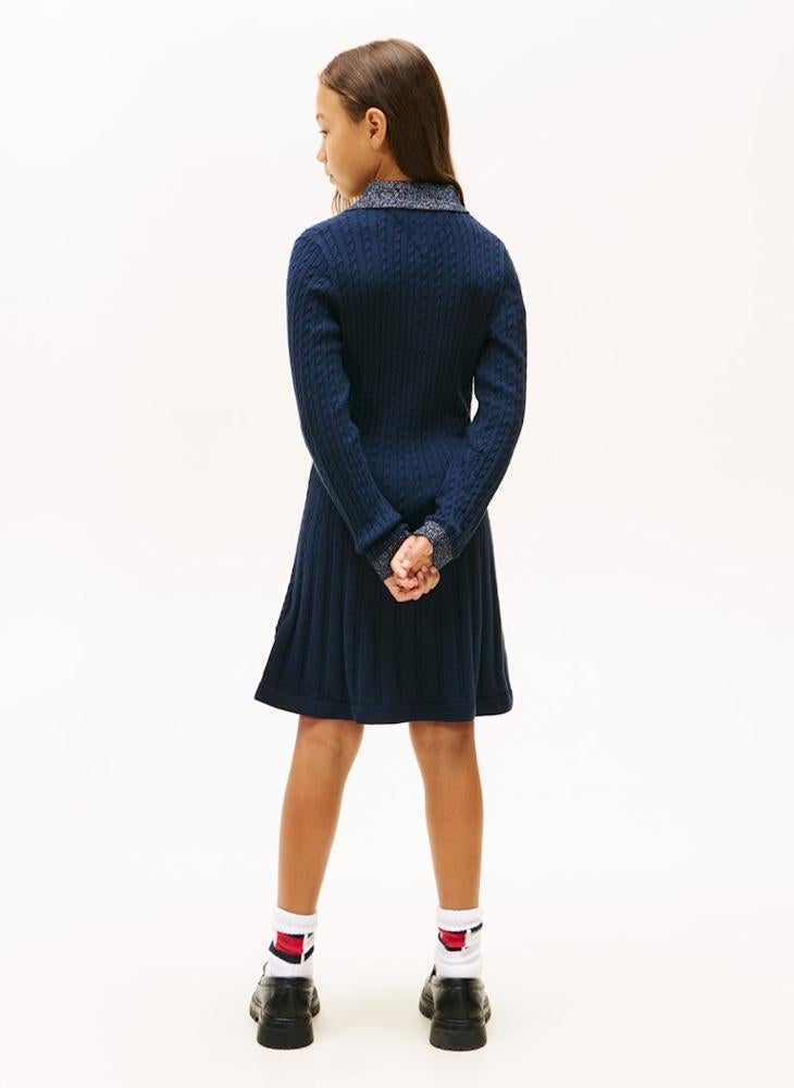TOMMY HILFIGER Kids Mini Cable Sweater Dress - Image 2