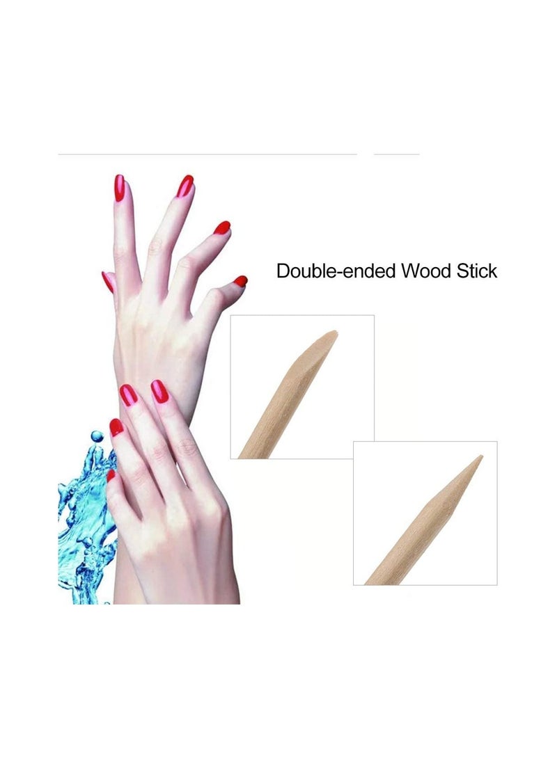 LA PERLA TECH  100 قطعة من أدوات إزالة بشرة الأظافر وأدوات العناية بالأظافر والقدمين، أعواد خشبية برتقالية اللون... - Image 5