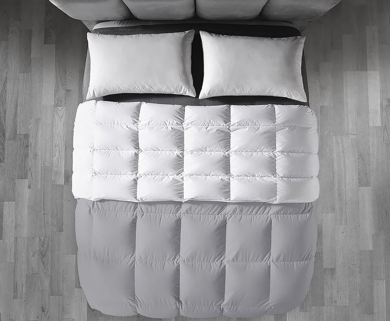 Filbert Premium 300 GSM Comforter Super Soft Fluffy Revesible Comforter 92 x 106 Inches233cm x 269cm King Size ComforterSilverWhite - Image 3