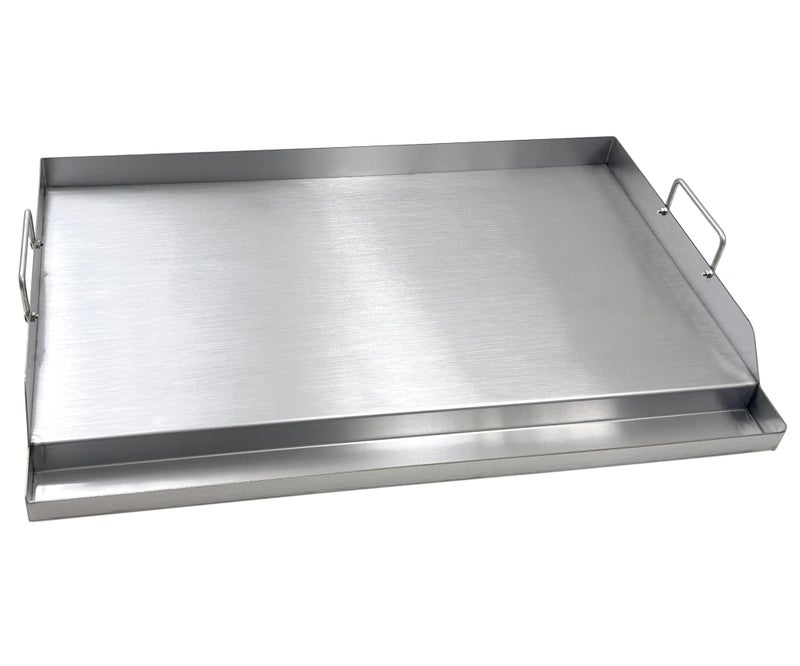 Direct Store Parts DS127 Stainless Steel BBQ Cooking Griddle, Universal Flat Top Griddle with 2 Handles for Most Gas Grills, W25"×D16"×H2.75", Heavy Duty Stainless Steel Griddle 1pc, Large size - Image 1