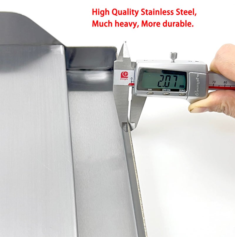 Direct Store Parts DS127 Stainless Steel BBQ Cooking Griddle, Universal Flat Top Griddle with 2 Handles for Most Gas Grills, W25"×D16"×H2.75", Heavy Duty Stainless Steel Griddle 1pc, Large size - Image 4