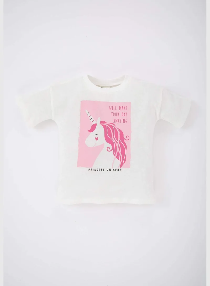DeFacto BabyGirl Bike Neck Knitted Short Sleeve Body