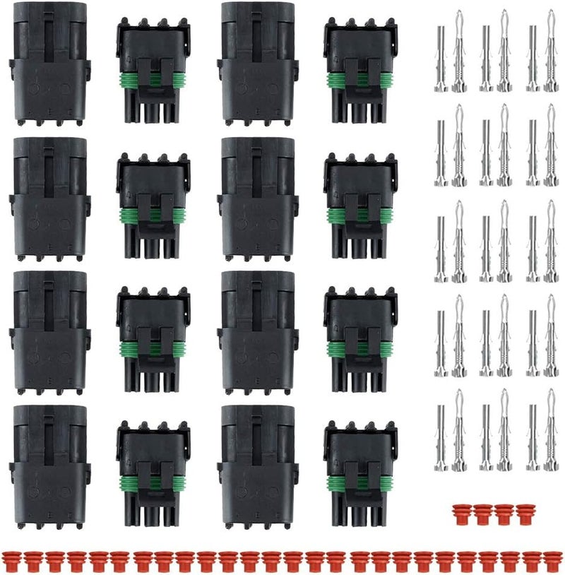 MUYI 10 Kit 3 Pin Way Waterproof Electrical Connectors - Image 1