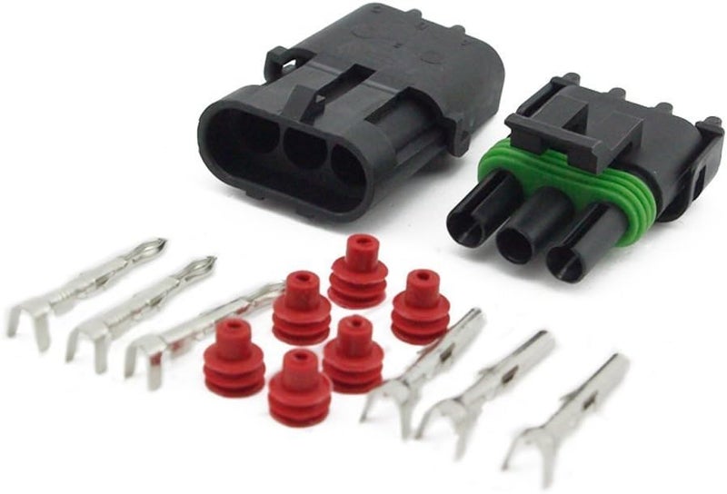 MUYI 10 Kit 3 Pin Way Waterproof Electrical Connectors - Image 2