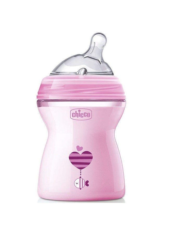 Chicco Natural Feeling 330ml Baby Milk Feeding Plastic Bottle with Wide Neck, Anti-Colic for Easy Milk Flow, for Babies & Toddlers 6m+ (Pink) - Image 4
